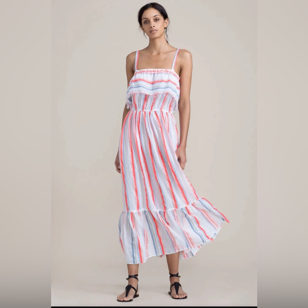 Lemlem Asha Ruffle Dress in Sunrise